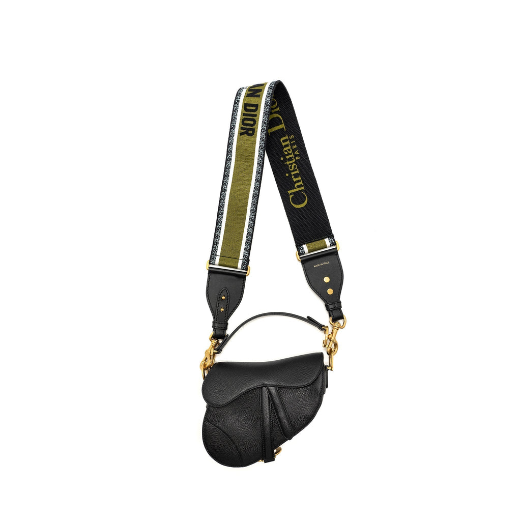 DIOR MINI SADDLE BAG CALFSKIN BLACK GHW