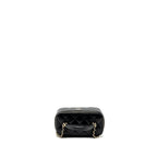 CHANEL TOP HANDLE LONG VANITY WITH CHAIN LAMBSKIN BLACK LGHW (MICROCHIP)