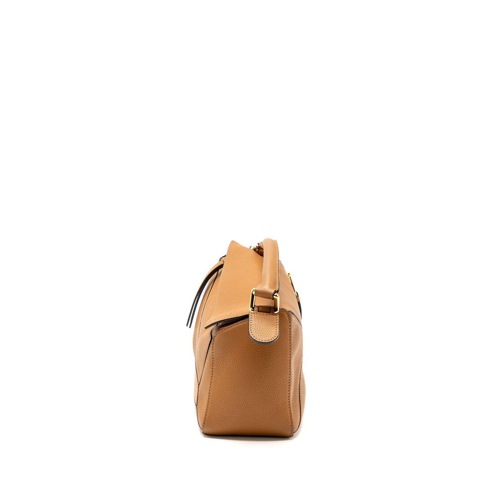 LOEWE SMALL PUZZLE BAG CALFSKIN TAN GHW