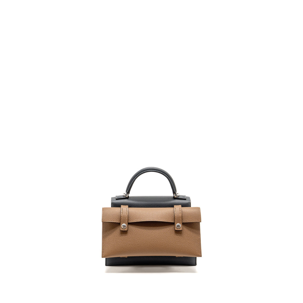 HERMES KELLY DOLE PICTO EPSOM GRIS MISTY/BLACK/VERT FIZZ/ALEZAN SHW