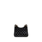 CHANEL 23P HOBO BAG SHINY CALFSKIN BLACK BRUSHED GHW(MICROCHIP)