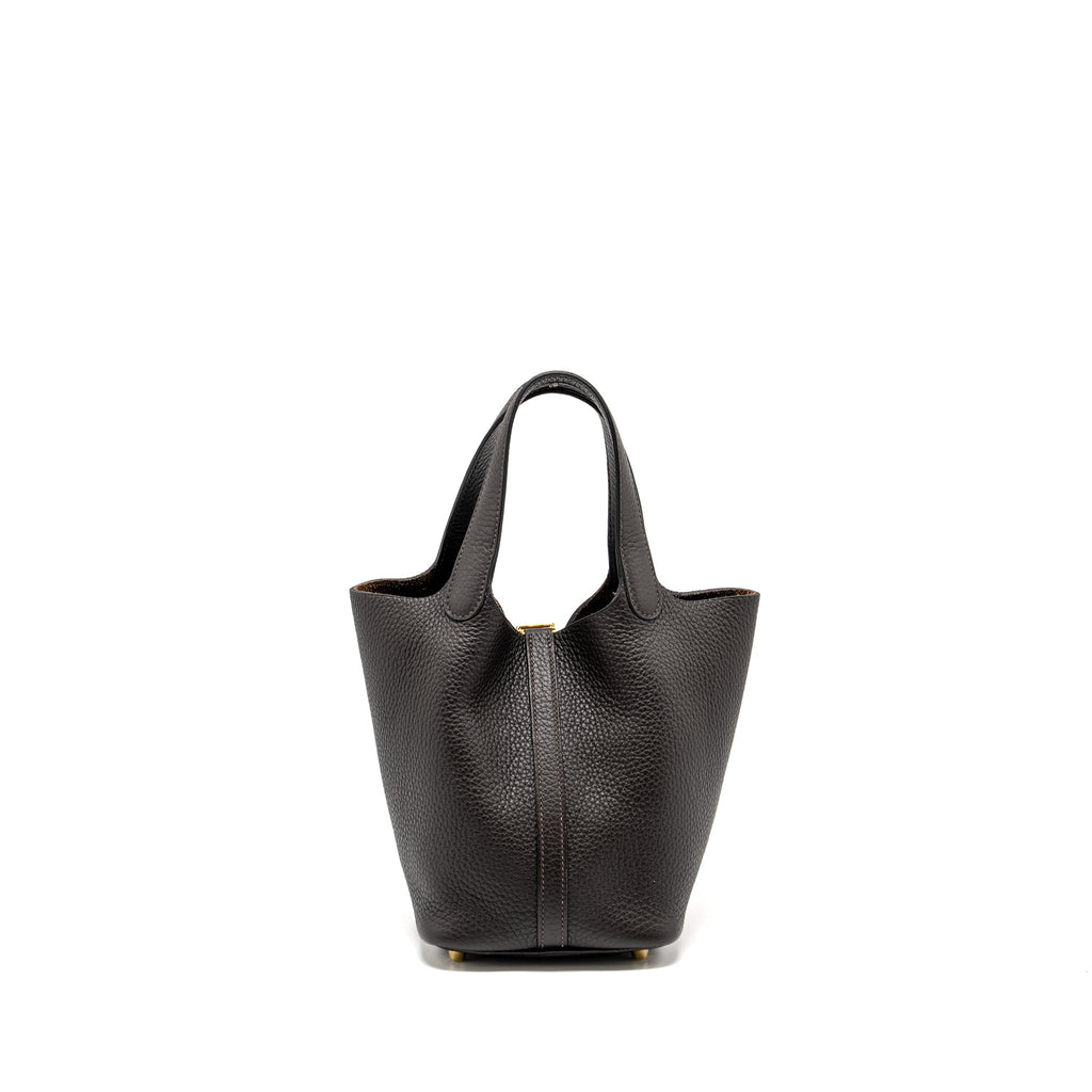 Hermes Picotin 18 Lock Bag Clemence Ebene GHW