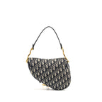 DIOR MEDIUM SADDLE BAG BLUE OBLIQUE CANVAS GHW