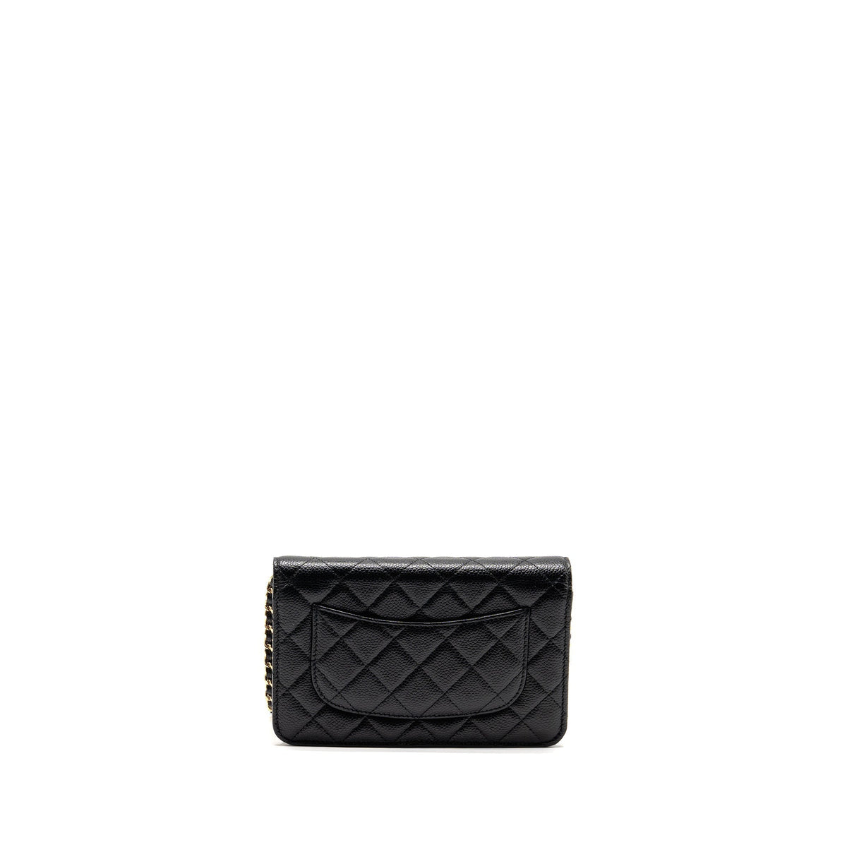 CHANEL CLASSIC WALLET ON CHAIN CAVIAR BLACK GHW (MICROCHIP)