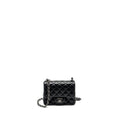 CHANEL MINI SQUARE FLAP BAG LAMBSKIN BLACK SHW