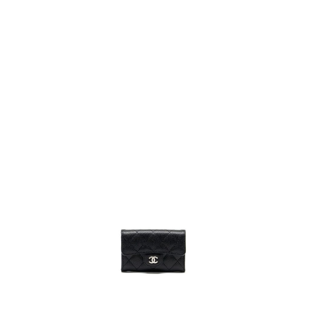 CHANEL CLASSIC FLAP CARD HOLDER CAVIAR BLACK SHW (MICROCHIP)