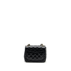 CHANEL MINI SQUARE FLAP BAG LAMBSKIN BLACK GHW (MICROCHIP)