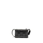 BOTTEGA VENETA SMALL CASSETTE BAG LAMBSKIN BLACK GHW