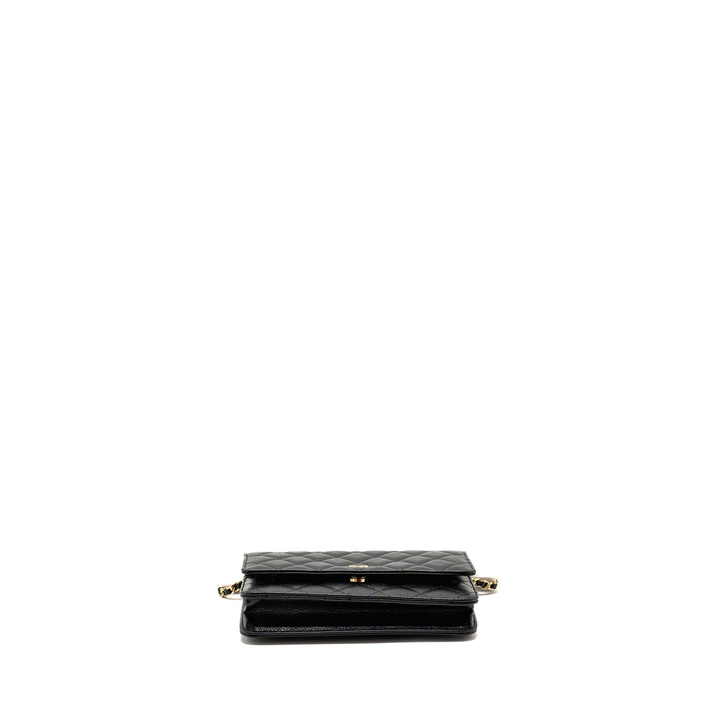 CHANEL CLASSIC WALLET ON CHAIN CAVIAR BLACK GHW (MICROCHIP)