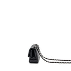 CHANEL MINI SQUARE FLAP BAG LAMBSKIN BLACK SHW