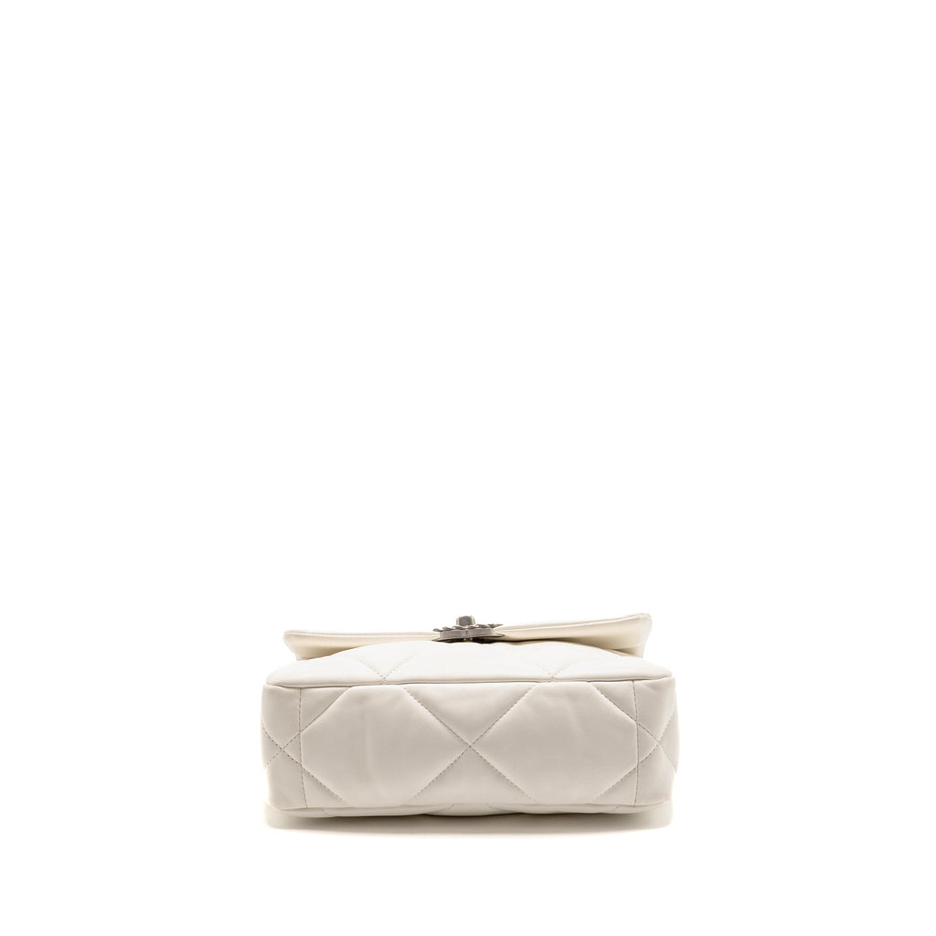 Chanel small 19 bag lambskin white multicoloured hardware (microchip)