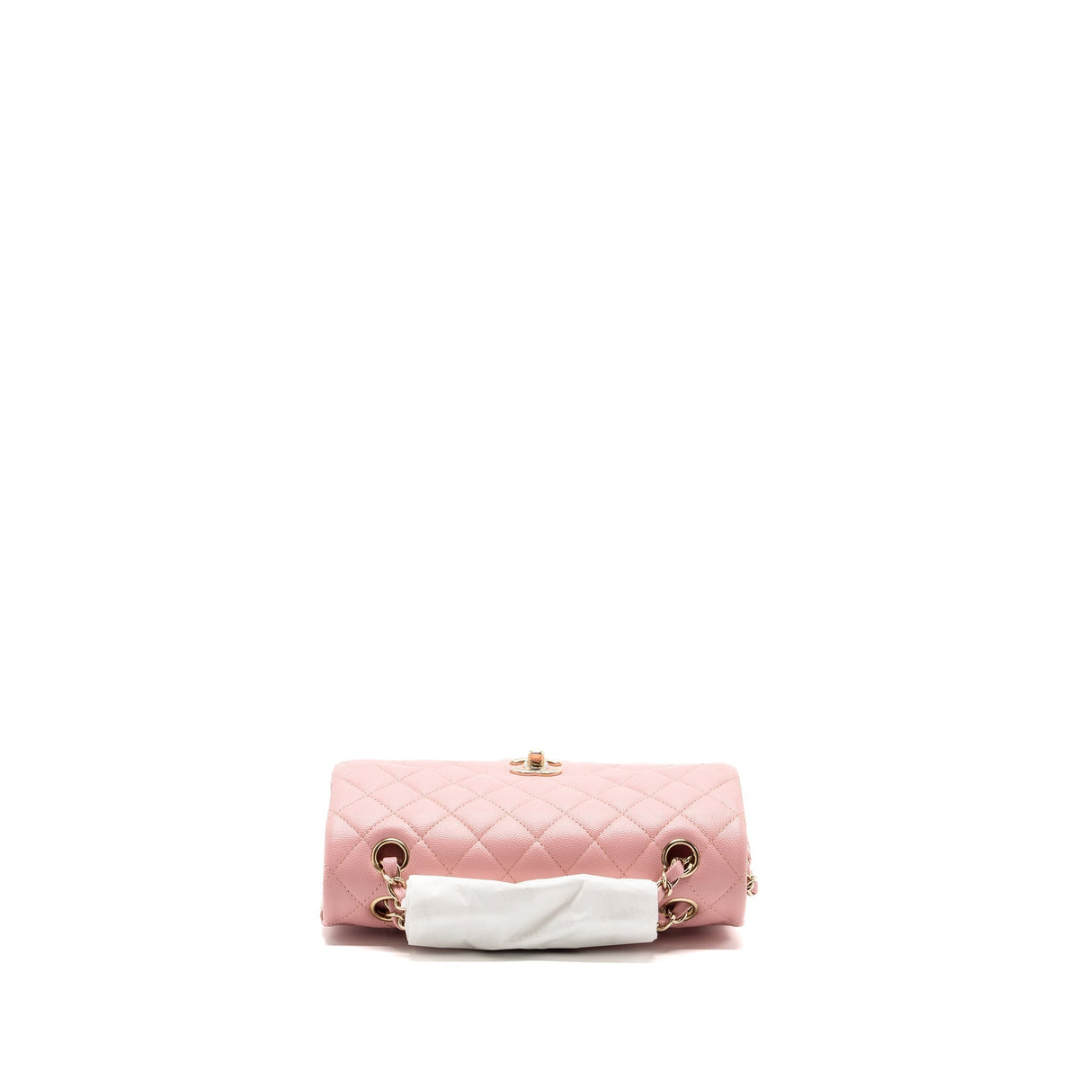 CHANEL 22C SMALL CLASSIC DOUBLE FLAP BAG CAVIAR LIGHT PINK LGHW(MICROCHIP)