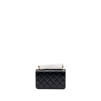 CHANEL 24C GOLD CRUSH MINI FLAP BAG CALFSKIN BLACK GHW  (MICROCHIP)