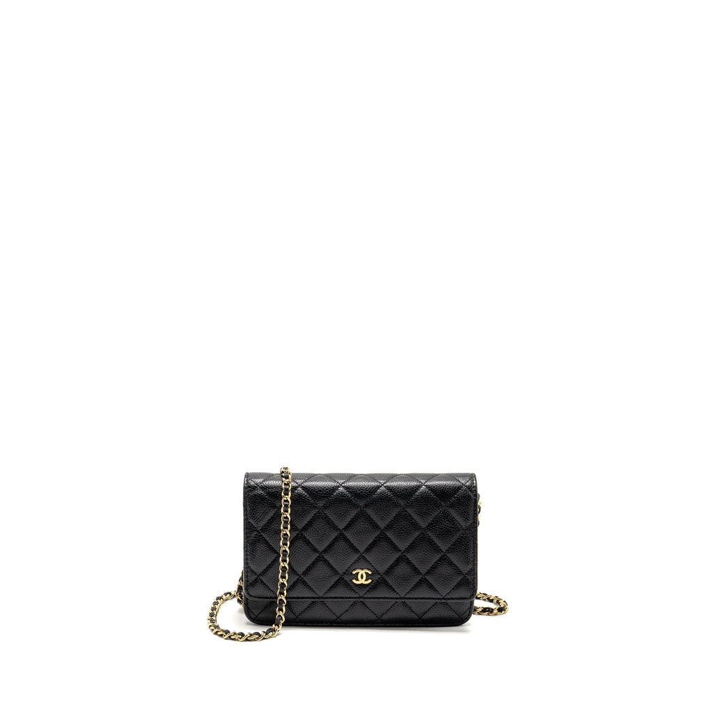 CHANEL CLASSIC WALLET ON CHAIN CAVIAR BLACK GHW