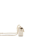 CHANEL MINI RECTANGULAR FLAP BAG LAMBSKIN WHITE LGHW (MICROCHIP)