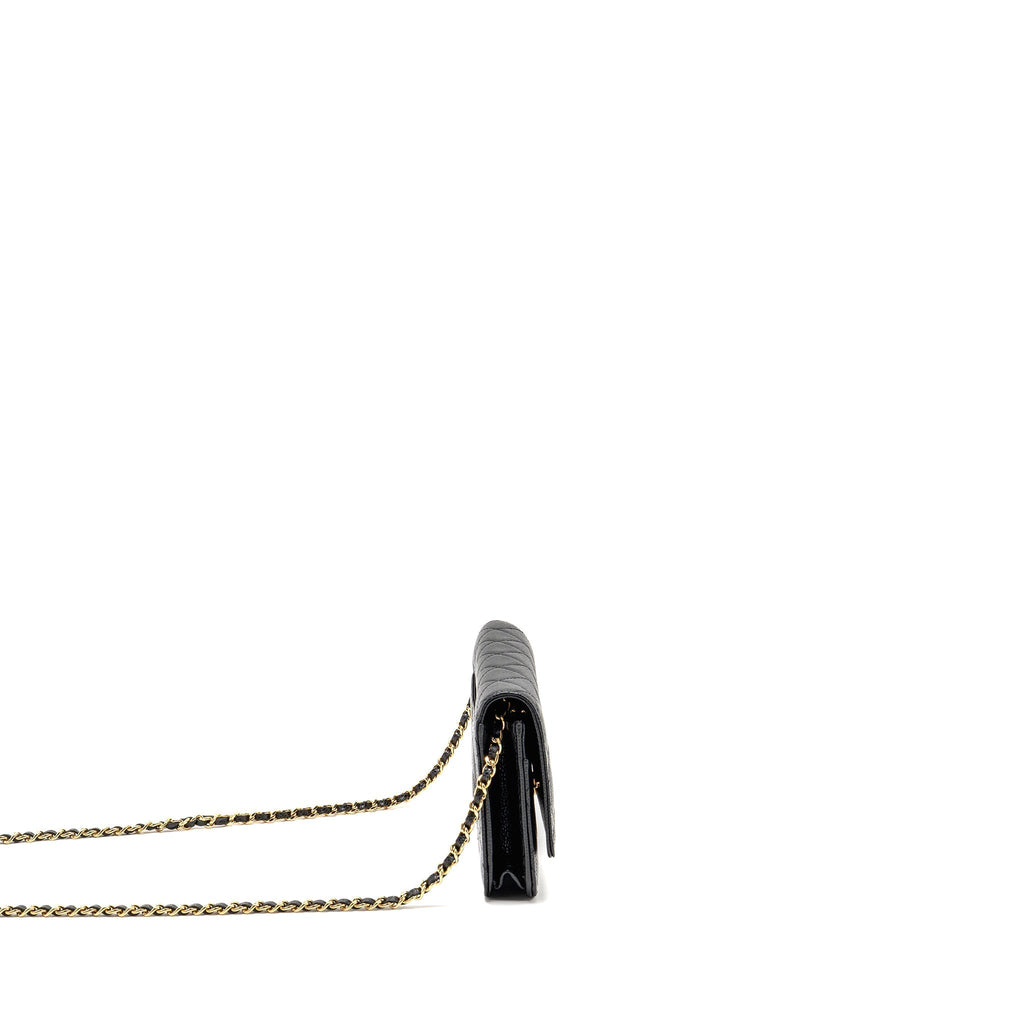 CHANEL CLASSIC WALLET ON CHAIN CAVIAR BLACK GHW (MICROCHIP)