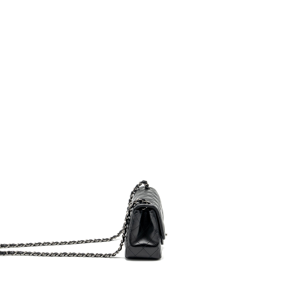 CHANEL MINI SQUARE FLAP BAG LAMBSKIN BLACK SHW