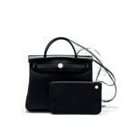 HERMES HERBAG 31 ZIP BAG CANVAS/HUNTER BLACK SHW