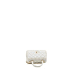 CHANEL MINI COCO HANDLE CAVIAR IRIDESCENT WHITE LGHW