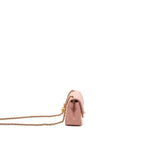 CHANEL PEARL CRUSH MINI RECTANGULAR FLAP BAG LAMBSKIN PINK GHW (MICROCHIP)