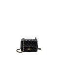 CHANEL MINI SQUARE FLAP BAG LAMBSKIN BLACK GHW (MICROCHIP)