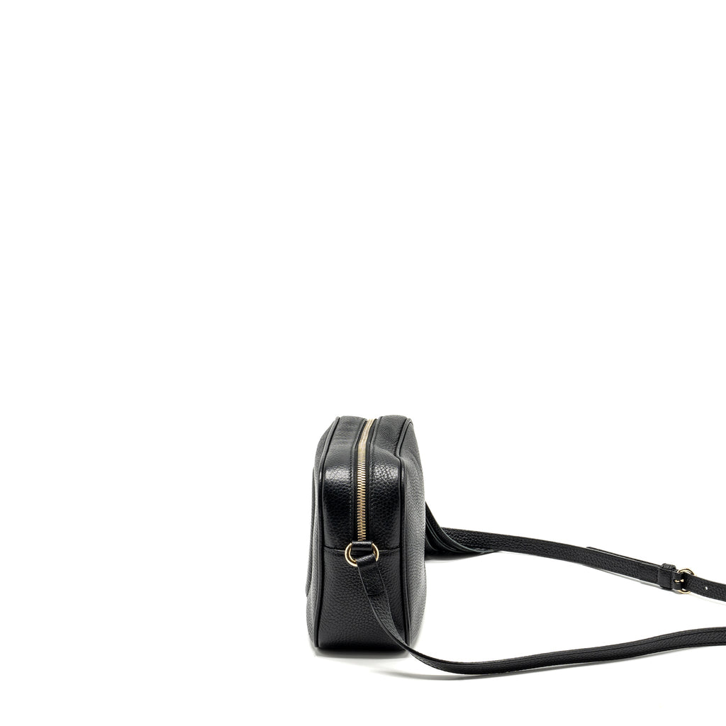 GUCCI DISCO SOHO CAMERA BAG GRAINED CALFSKIN BLACK GHW