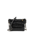 CHANEL GABRIELLE HOBO BAG SHINY CALFSKIN BLACK MULTICOLOUR HARDWARE
