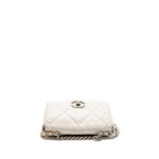 Chanel small 19 bag lambskin white multicoloured hardware (microchip)
