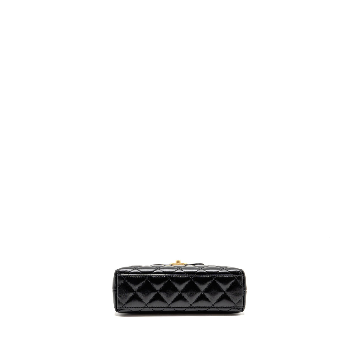 CHANEL MINI KELLY SHOPPING TOTE BAG CALFSKIN BLACK GHW (MICROCHIP)