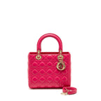 DIOR MEDIUM LADY DIOR LAMBSKIN PINK LGHW