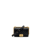 CHANEL SMALL BOY BAG CAVIAR BLACK GHW (MICROCHIP)