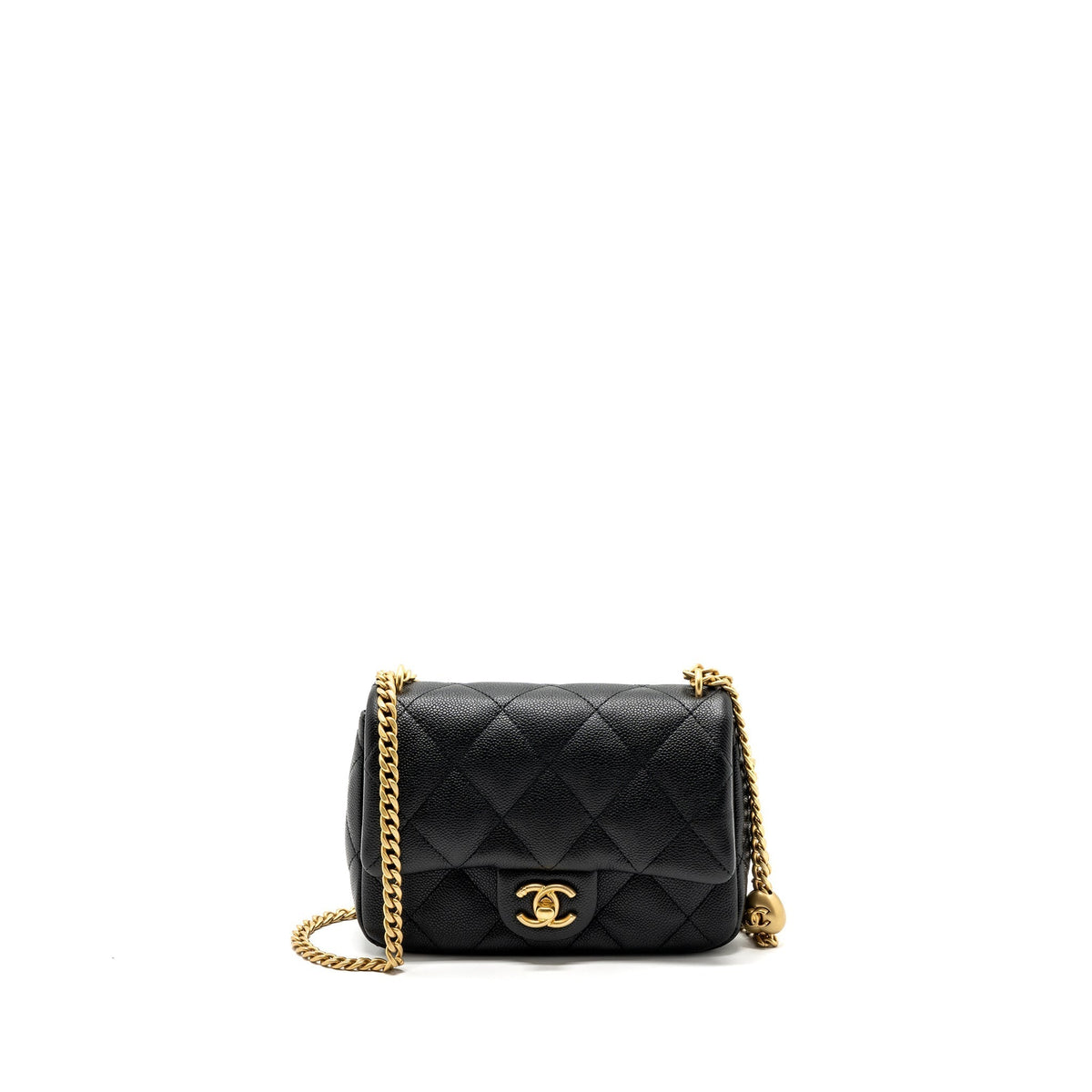 CHANEL 23P COCO LOVE FLAP BAG CAVIAR BLACK GHW(MICROCHIP)