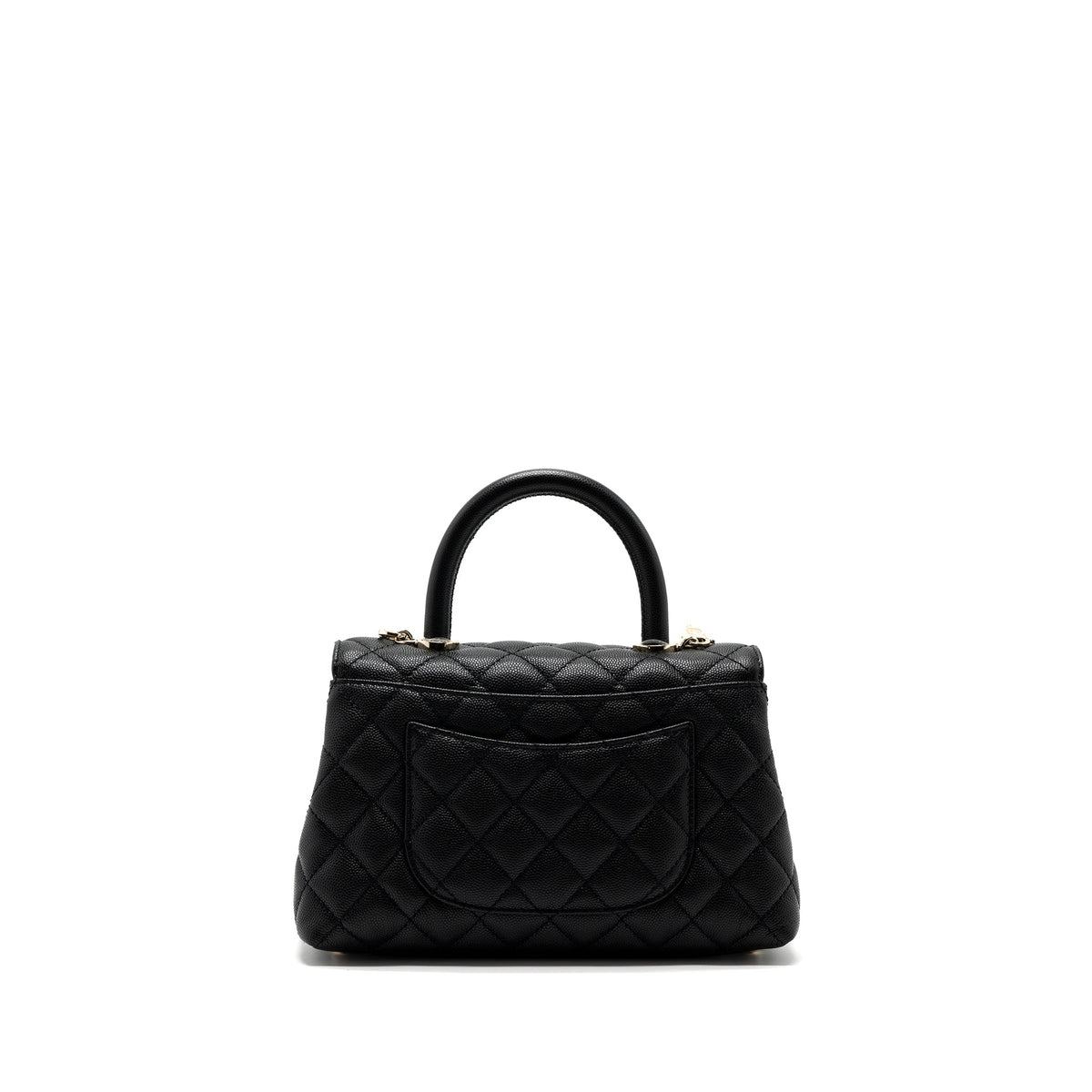 CHANEL SMALL COCO HANDLE CAVIAR BLACK LGHW (MICROCHIP)