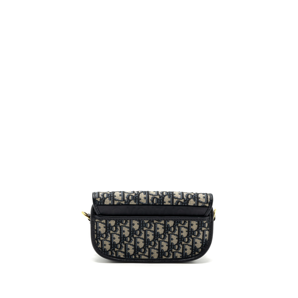 DIOR BOBBY EAST-WEST BAG BLUE OBLIQUE JACQUARD GHW