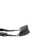 PRADA TRIANGLE SHOULDER BAG LEATHER BLACK SHW