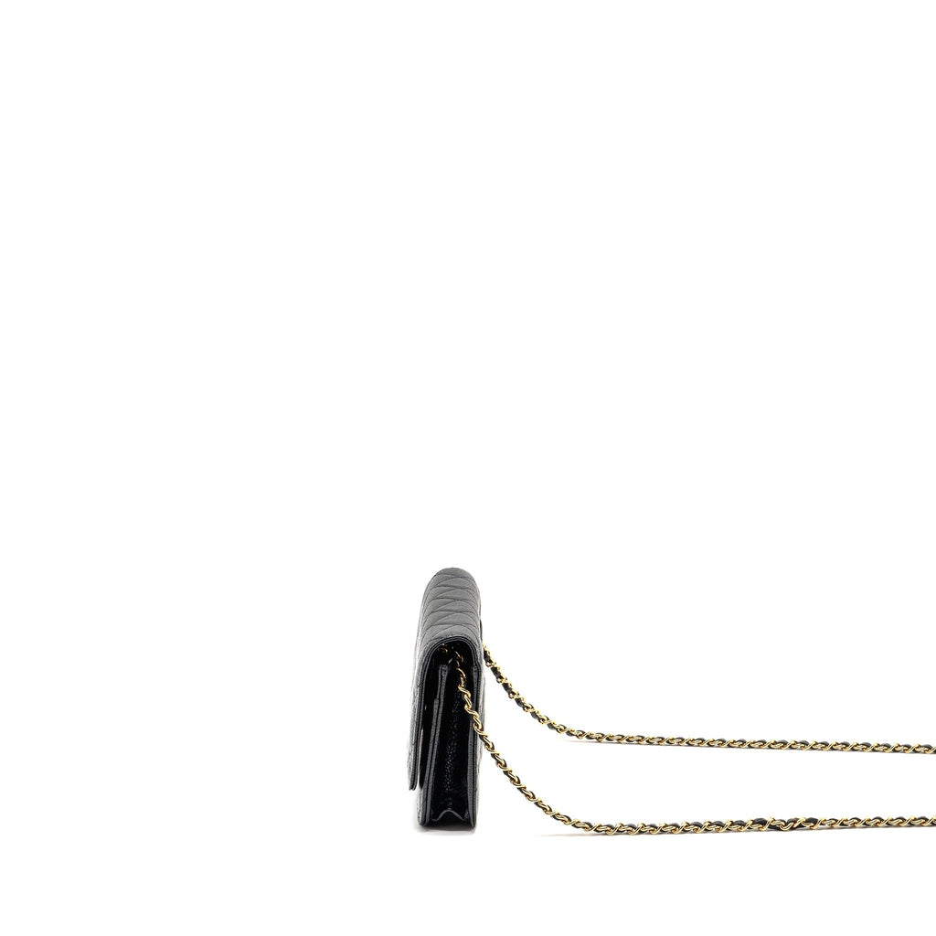 CHANEL CLASSIC WALLET ON CHAIN CAVIAR BLACK GHW (MICROCHIP)