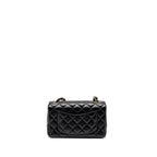 CHANEL MINI RECTANGULAR FLAP BAG LAMBSKIN BLACK LGHW (MICROCHIP)