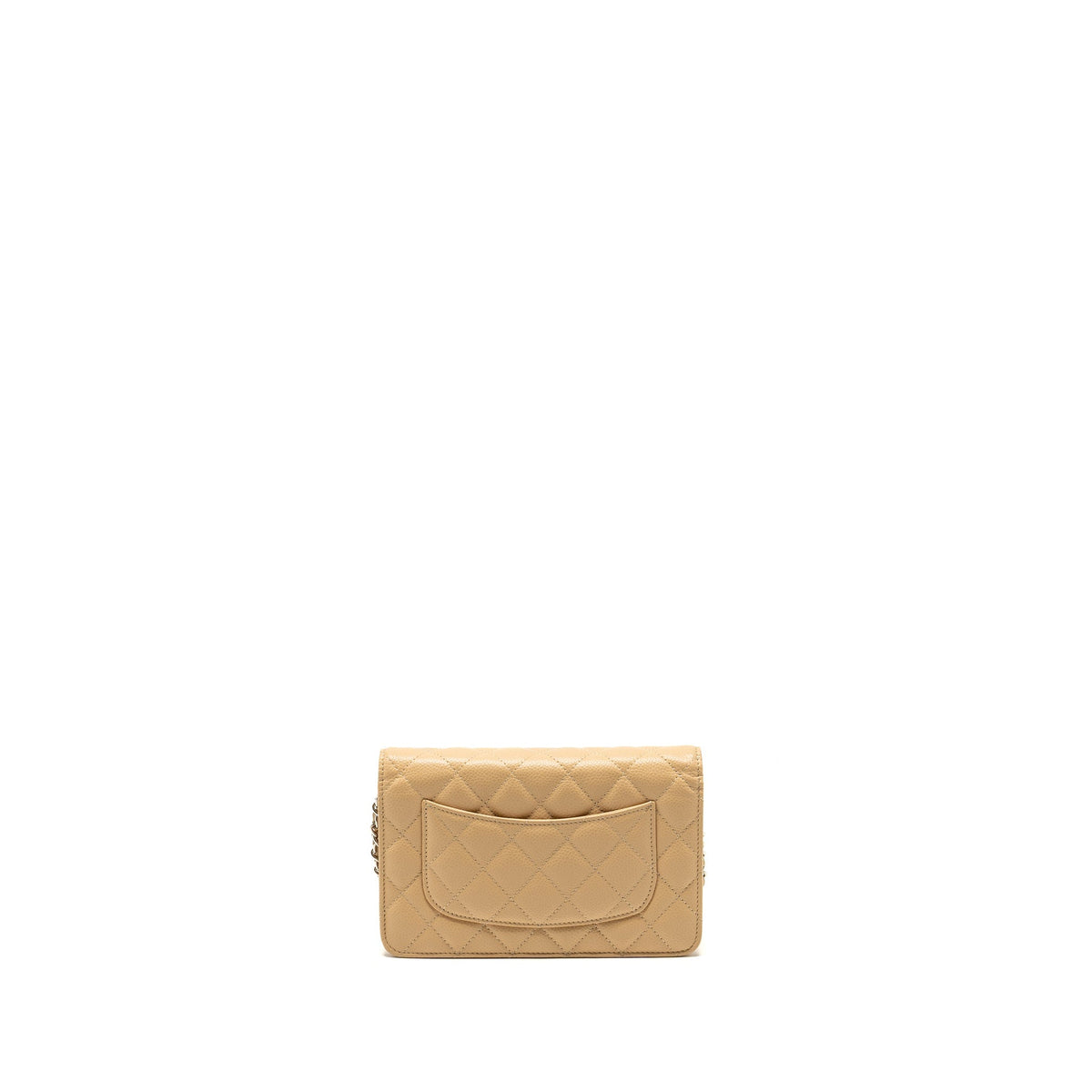 CHANEL CLASSIC WALLET ON CHAIN CAVIAR BEIGE SHW (MICROCHIP)