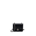 CHANEL MINI SQUARE FLAP BAG LAMBSKIN BLACK SHW