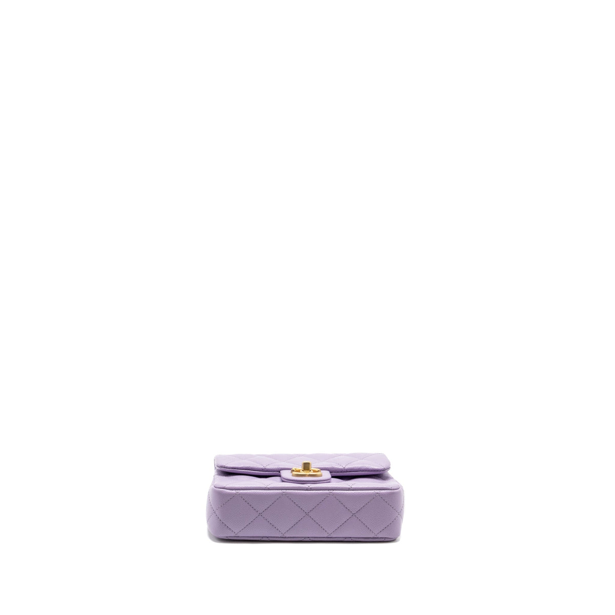 CHANEL 24P COCO LOVE MINI FLAP BAG ADJUSTABLE CHAINS CAVIAR LIGHT PURPLE GHW (MICROCHIP)
