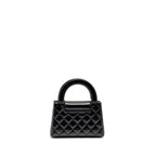 CHANEL MINI KELLY SHOPPING TOTE BAG CALFSKIN BLACK GHW (MICROCHIP)