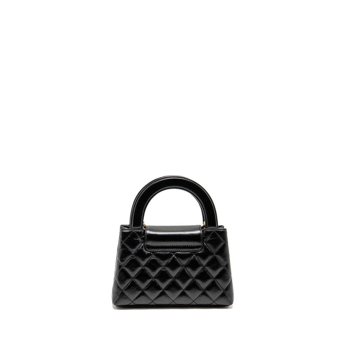 CHANEL MINI KELLY SHOPPING TOTE BAG CALFSKIN BLACK GHW (MICROCHIP)