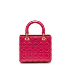 DIOR MEDIUM LADY DIOR LAMBSKIN PINK LGHW