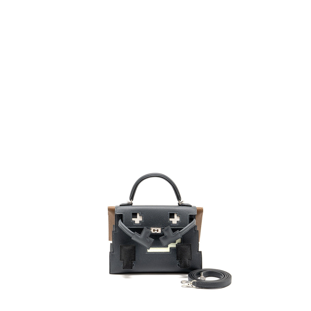 HERMES KELLY DOLE PICTO EPSOM GRIS MISTY/BLACK/VERT FIZZ/ALEZAN SHW