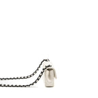 CHANEL MY EVERYTHING MINI FLAP BAG QUILTED CAVIAR WHITE BLACK HARDWARE