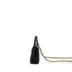 CHANEL 24A MINI SHOPPING TOTE/MINI KELLY VELVET BLACK GHW (MICROCHIP)