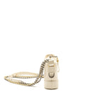 CHANEL SMALL CHEVRON GABRIELLE HOBO BAG CALFSKIN WHITE MULTICOLOUR HARDWARE