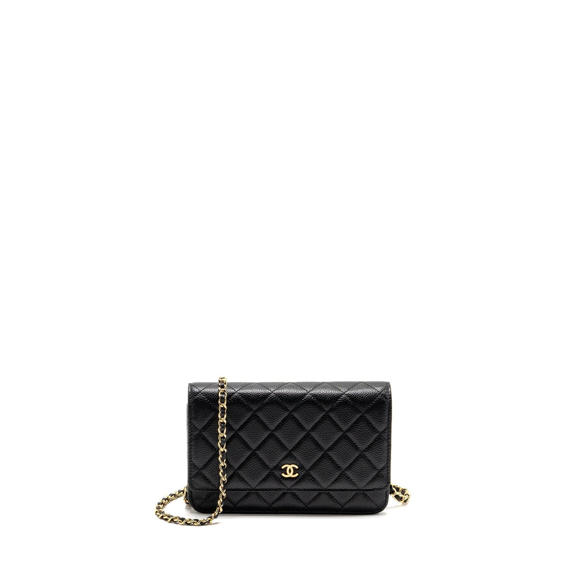 CHANEL CLASSIC WALLET ON CHAIN CAVIAR BLACK GHW (MICROCHIP)