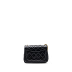 CHANEL PEARL CRUSH MINI SQUARE FLAP BAG LAMBSKIN BLACK GHW (MICROCHIP)