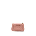 CHANEL PEARL CRUSH MINI RECTANGULAR FLAP BAG LAMBSKIN PINK GHW (MICROCHIP)